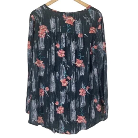 NWT Tolani Collection Tunic Top Womens S Black Floral 100% Modal Boho Whimsigoth - Picture 1 of 6
